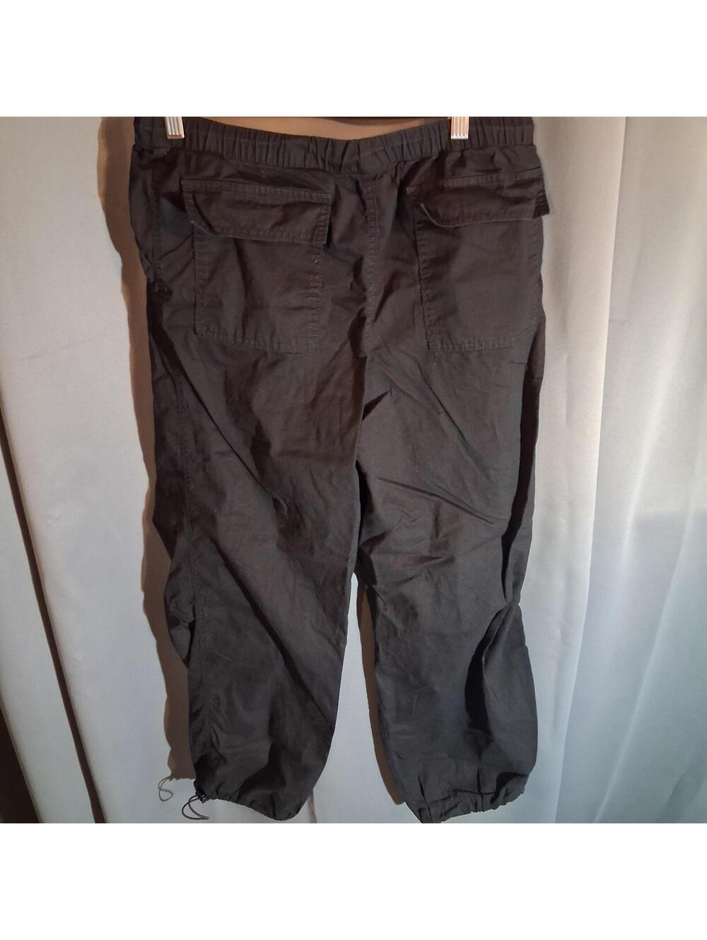 No Boundaries Black Cargo Jogger Pants M (7-9) Elastic Waist Drawstring - Picture 5 of 9